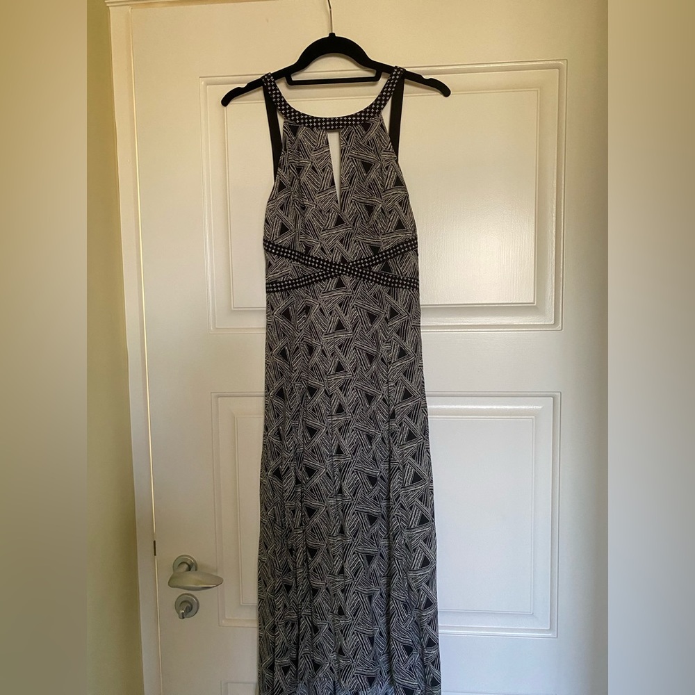 Open Back Patterned Maxi Dress
